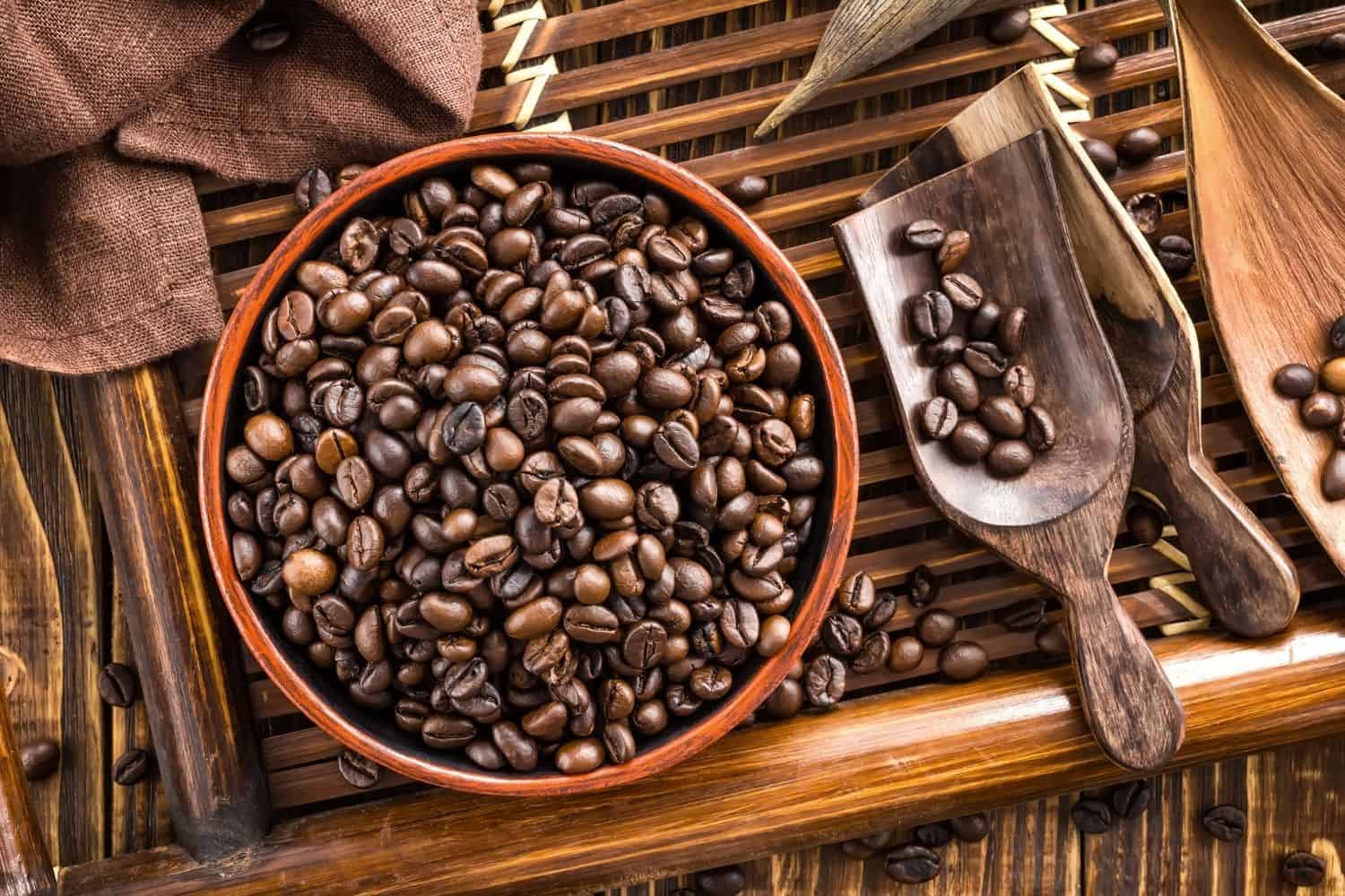 caffeine in a coffee bean