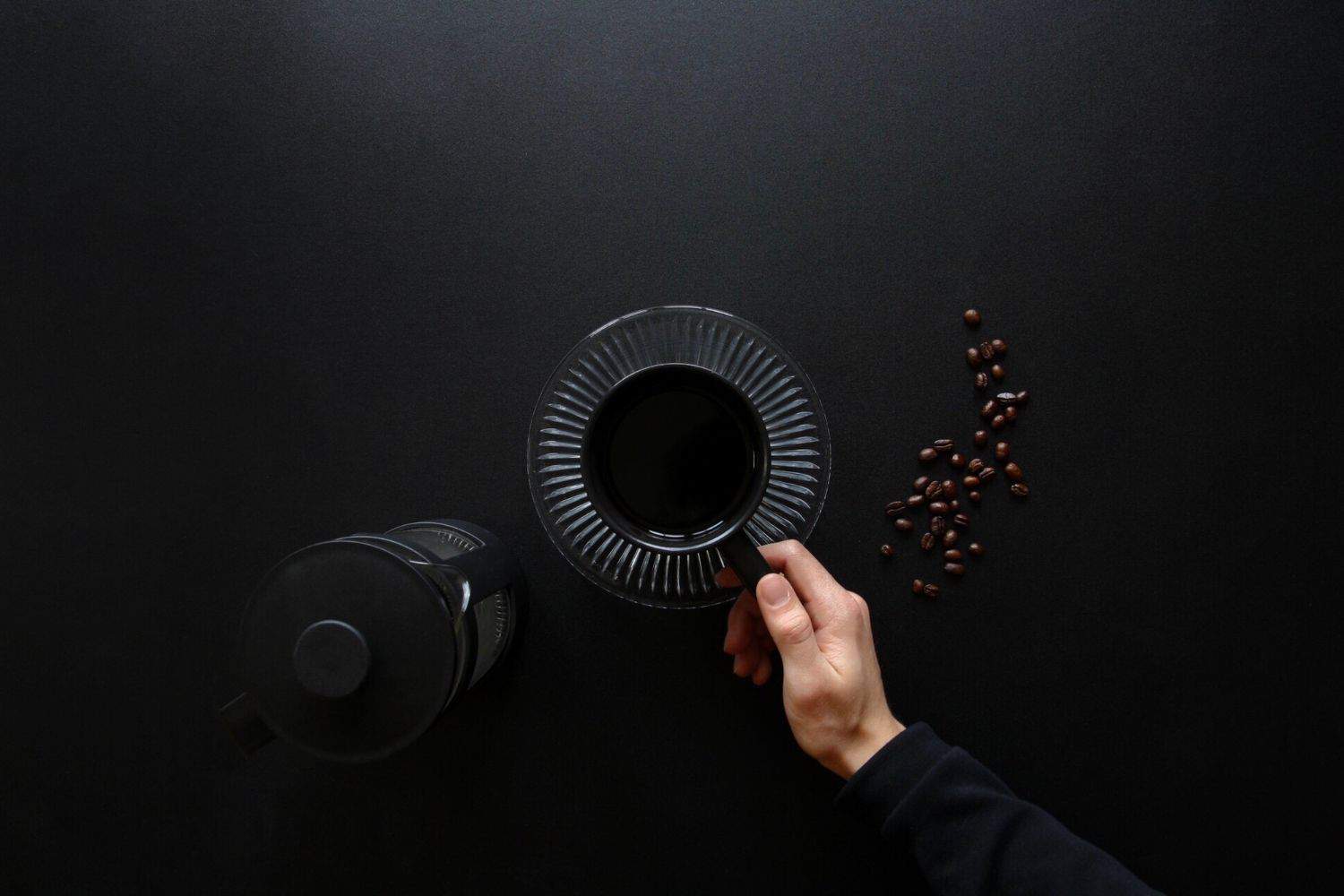 dark roast coffee beans.