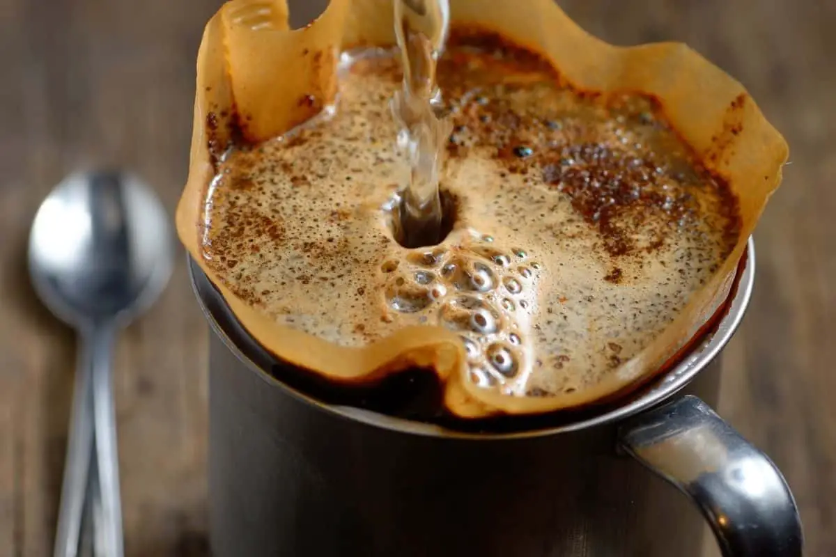 making coffee using a filter.