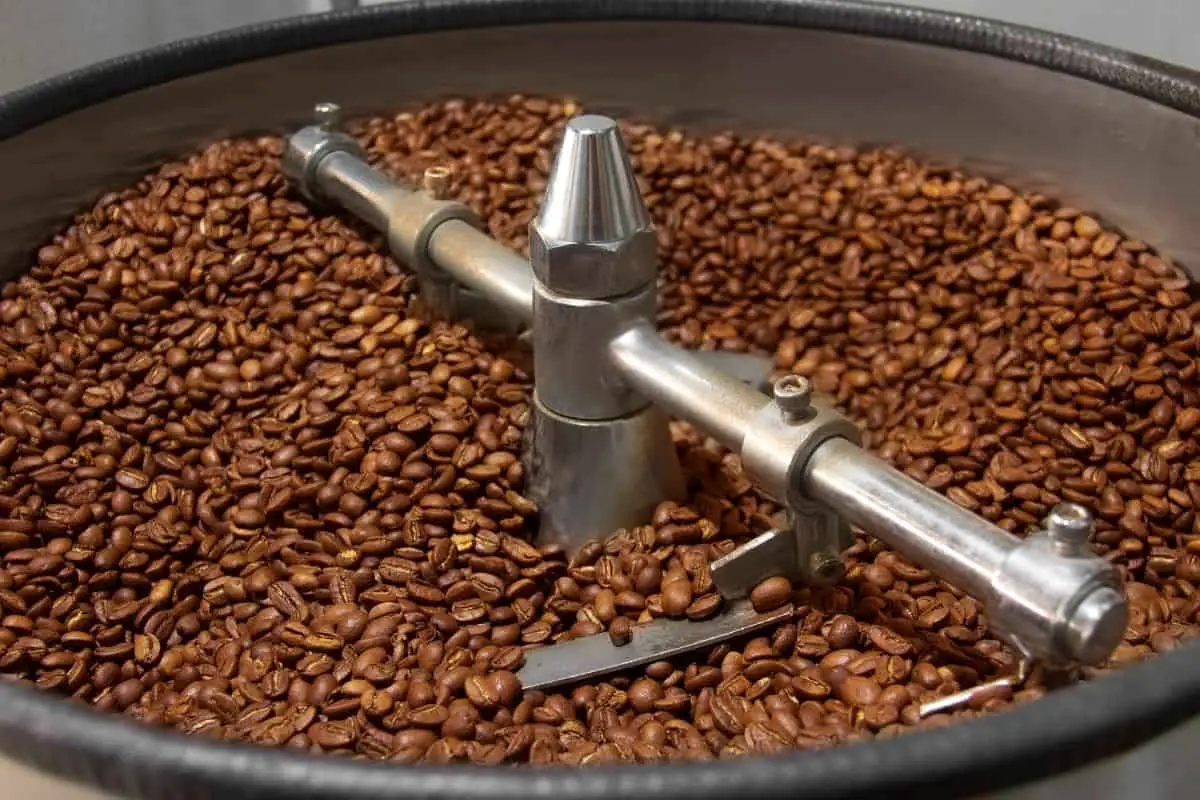 roasting coffee beans.