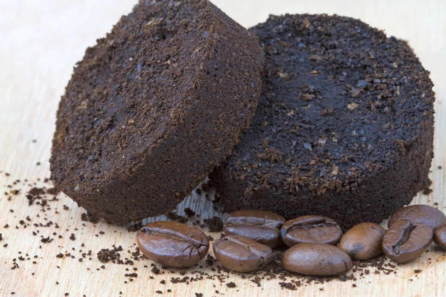 drying used coffee grounds.