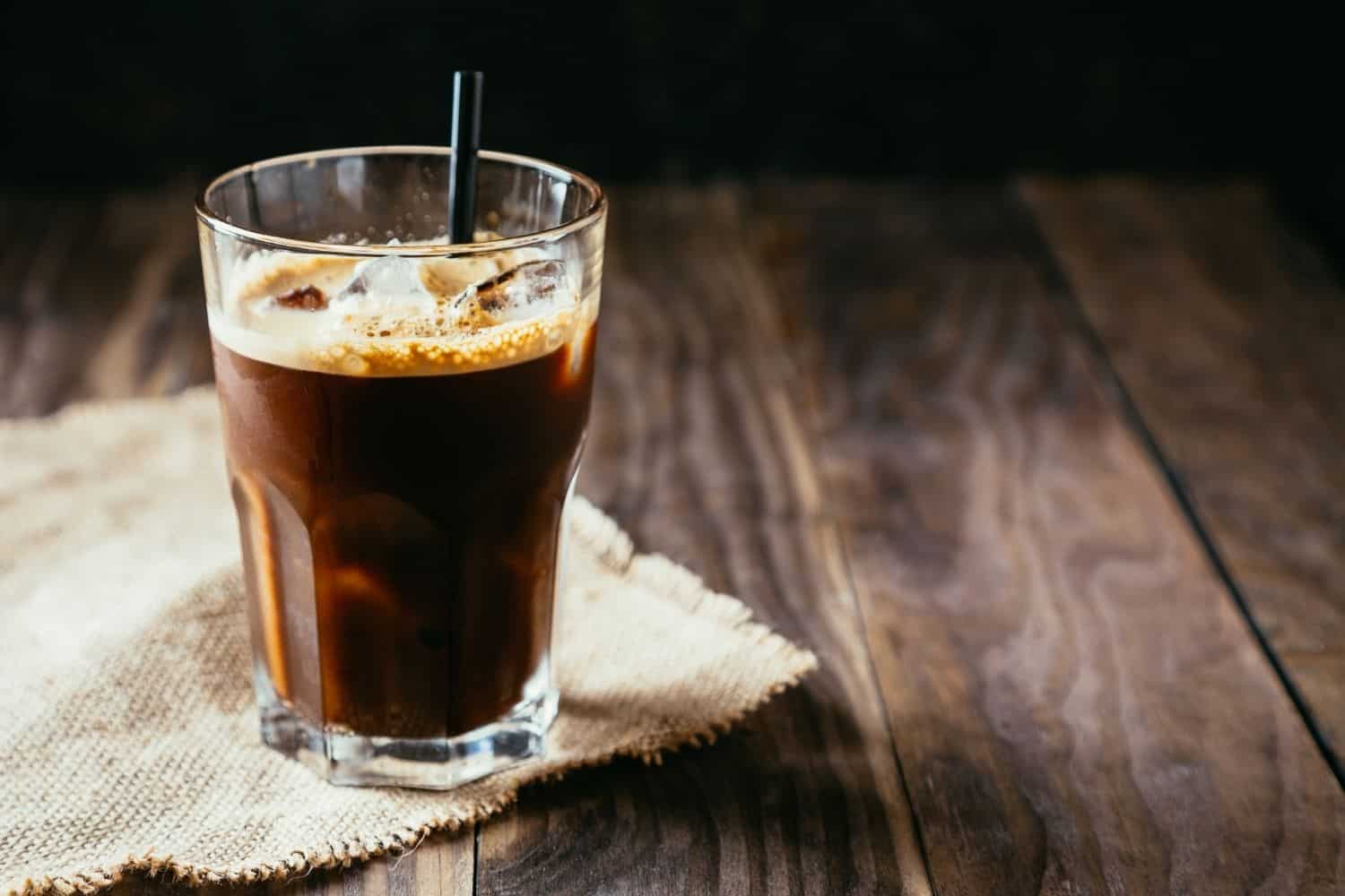 glass of ice coffee.