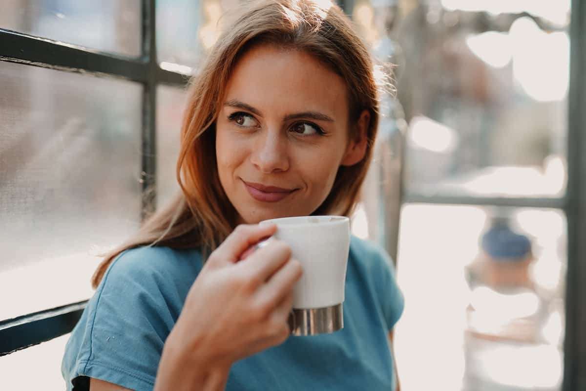 jenny drinking alkaline coffee