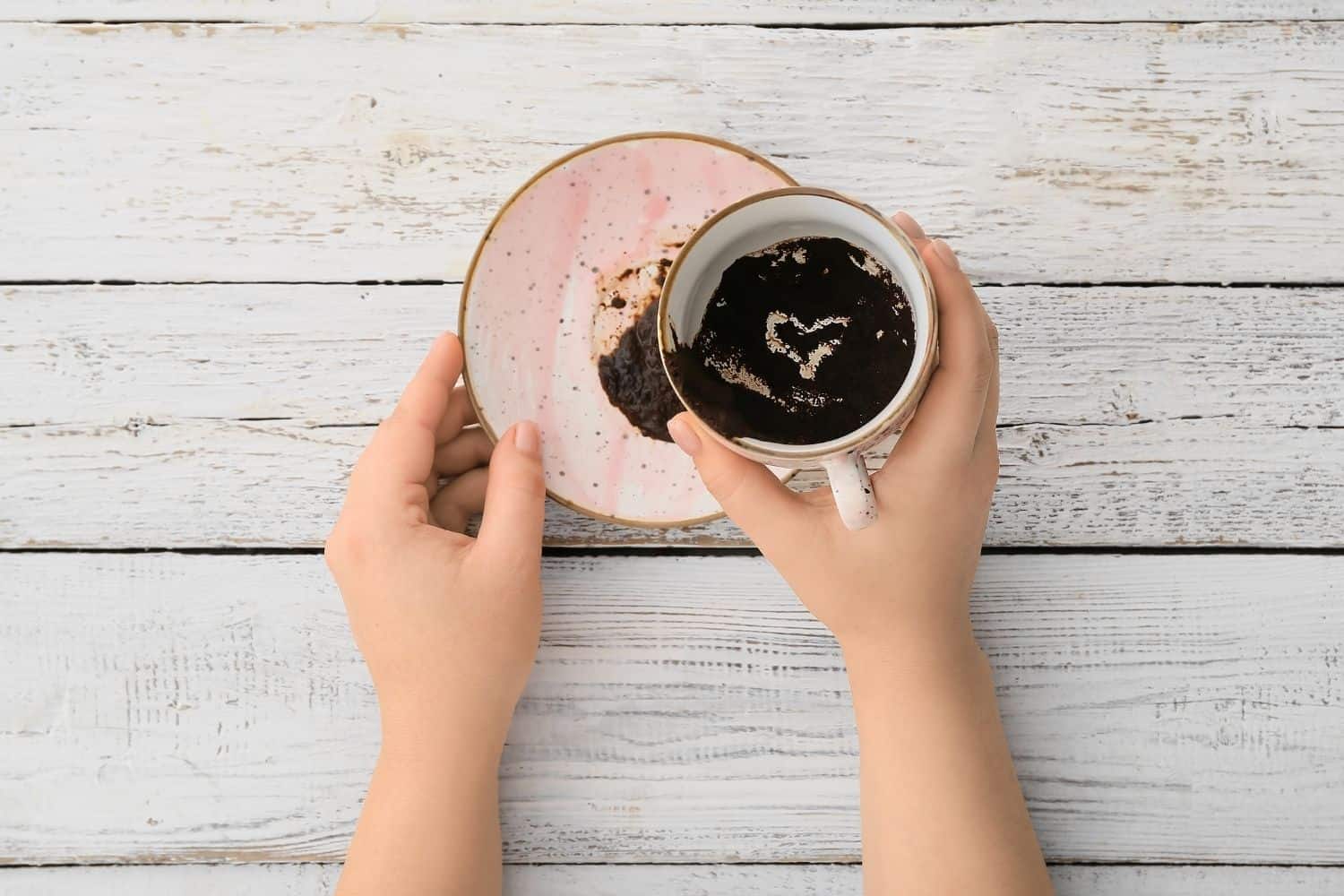 woman reading turkish coffee grounds.