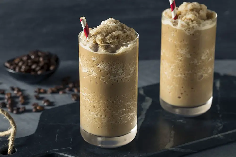 frozen iced coffee slushie.