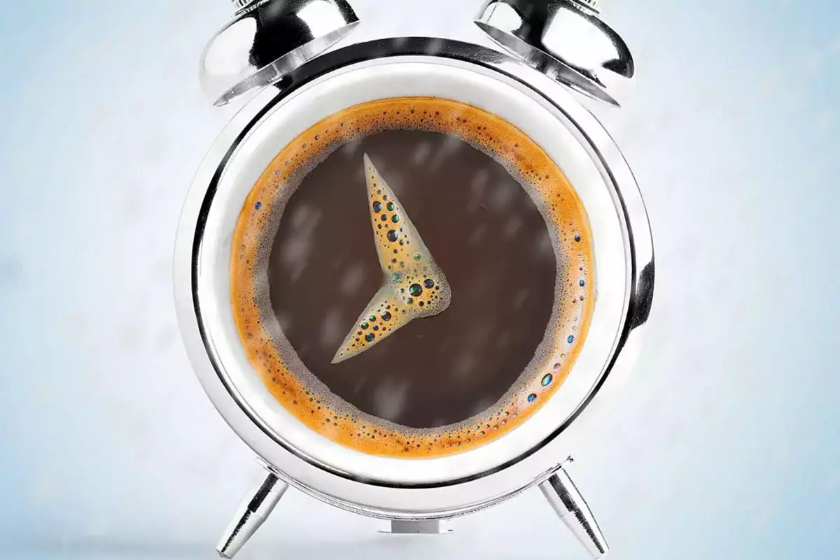 Clock art over coffee