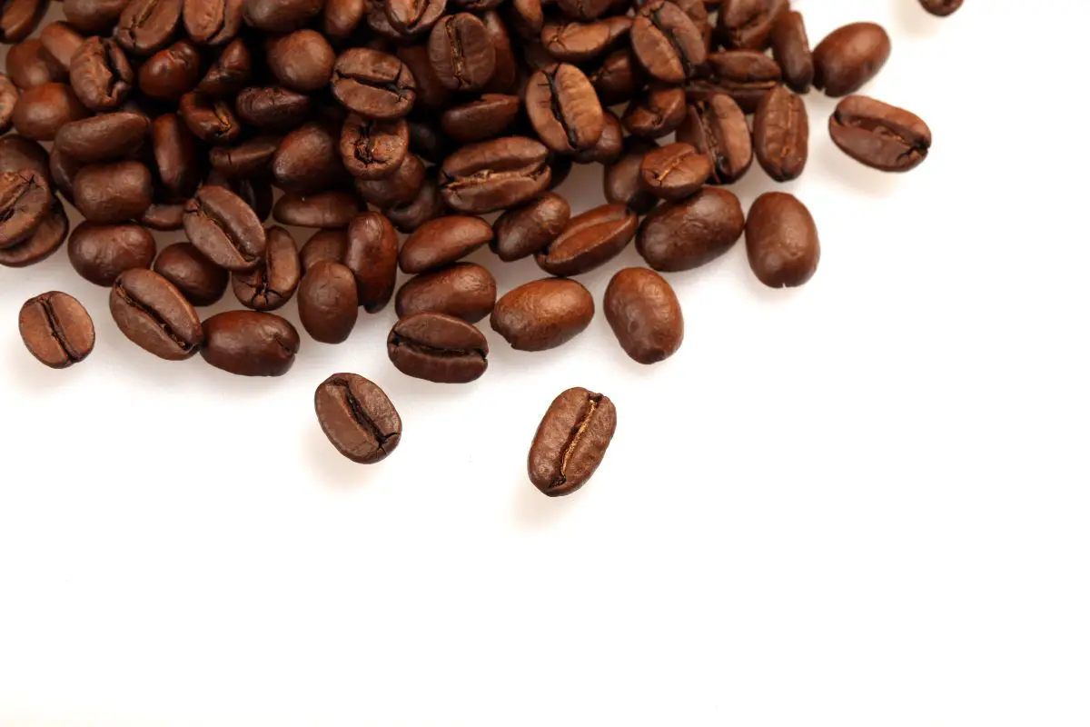 coffee beans on a white table