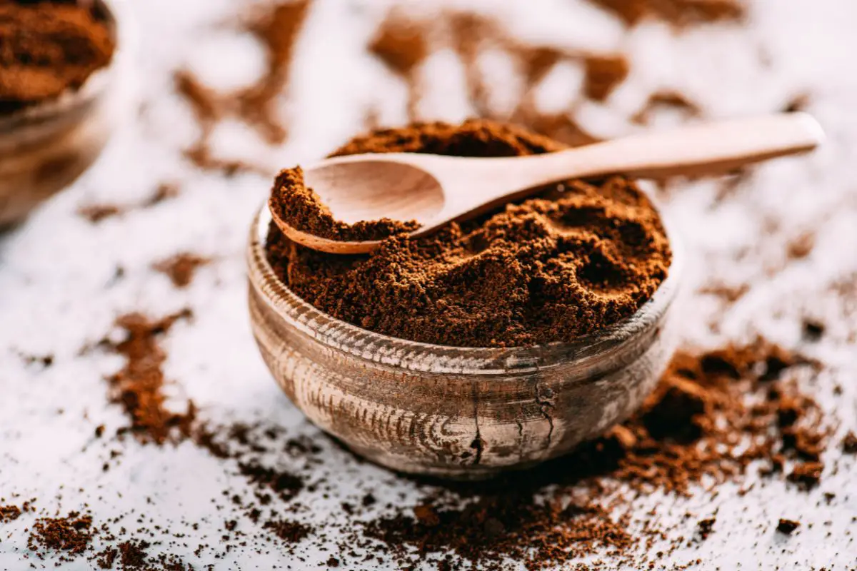 coffee ground spilled on a table