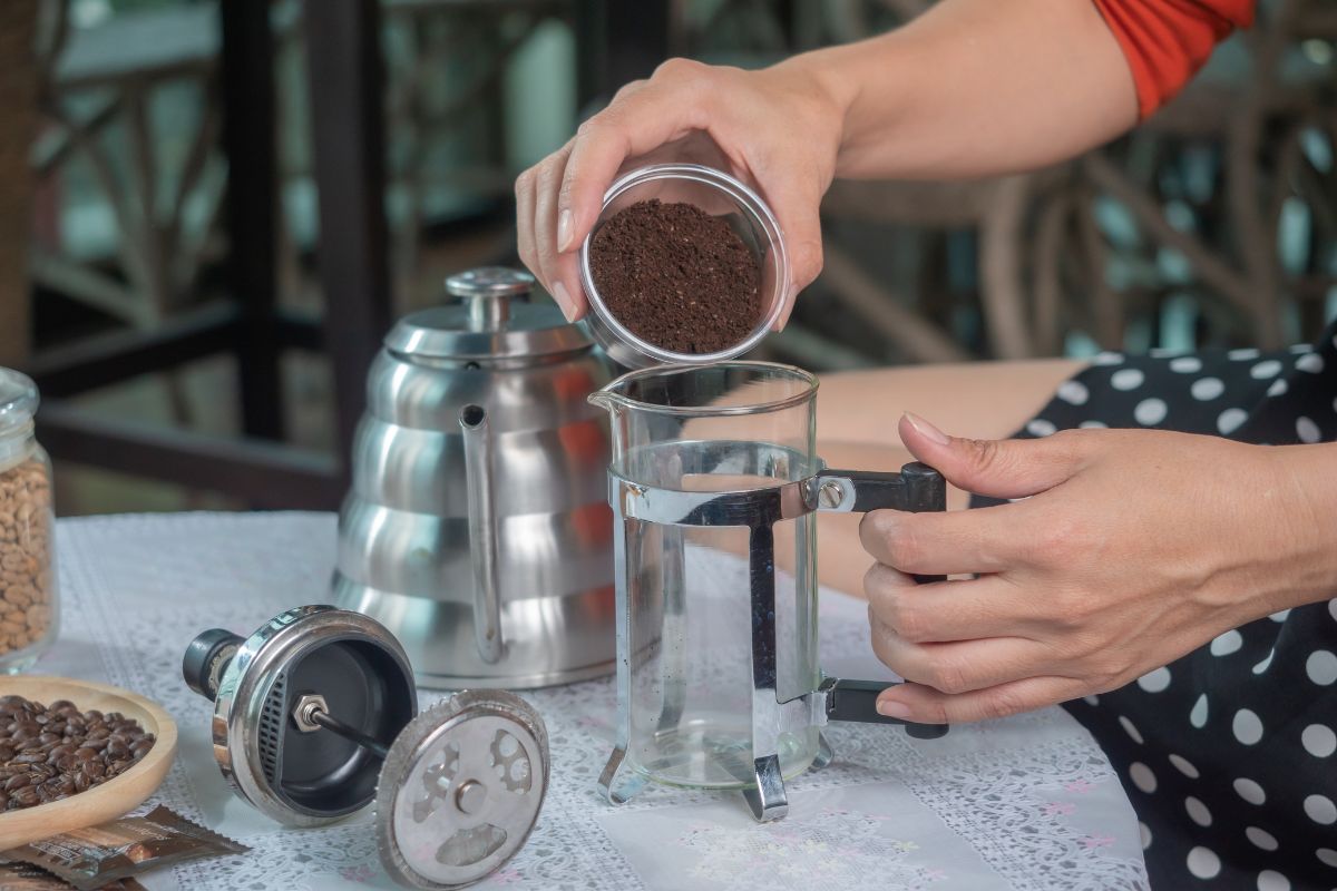 french press coffee grounds