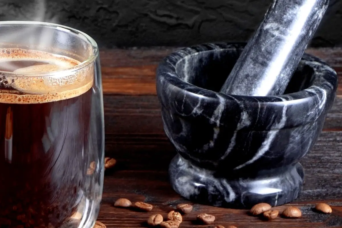 grind coffee beans mortar and pestle