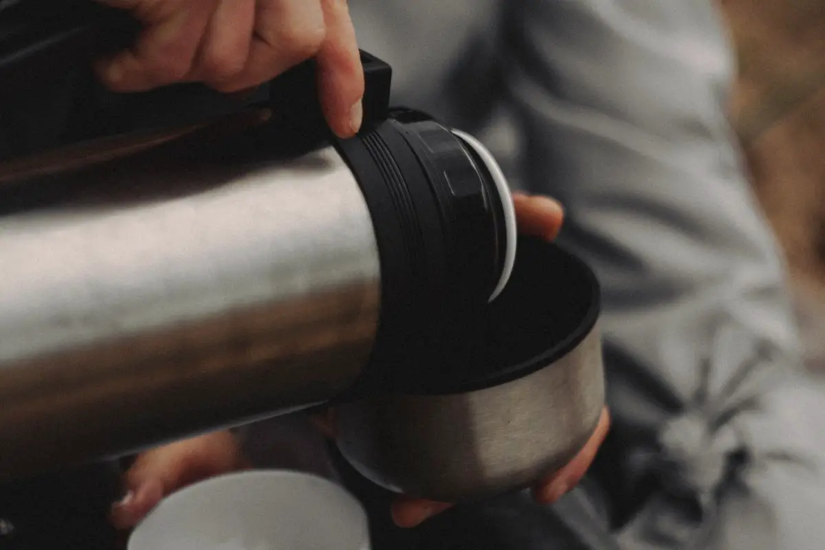 Coffee With Milk In A Thermos