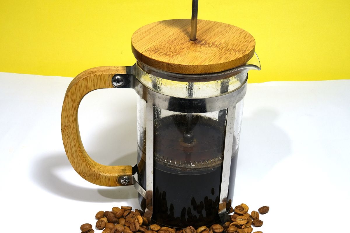 Ground Coffee In A French Press
